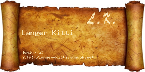Langer Kitti névjegykártya